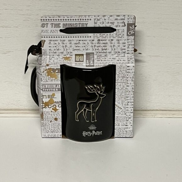 Rae Dunn Harry Potter EXPECTO PATRONUM Double Sided Mug And Stir Wand Deer NEW - Picture 3 of 6